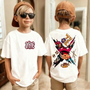 Bandai | Anime One Piece Boys Girls T Shirt Summer KidsT-Shirt Luffy Zoro Nami Chopper Cute Clothes Cartoon Tees Birthday Gifts Tops
