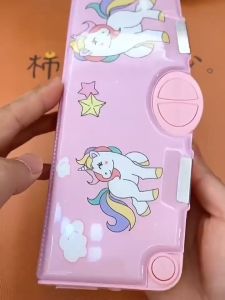 Multifunctional Pop up Pencil Case Cartoon Pencil Box with Scissors Ruler Pencil Eraser and Pencil Sharpener Stationery Storage Box School Supplies Children Gift Pencil Case Organizer Stationery Bag for Boys Girls Childrens Gifts Birthday and Xmas