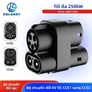 Bộ Chuyển Đổi Sạc Nhanh Kolanky CCS1 Sang CCS2 EV DC 1000V 250A Cho Trạm Sạc Công Cộng - Cổng Kết Nối Sạc EV Dòng Tối Đa 250A