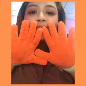 ถุงมือผ้าชุบยางส้ม 1 โหล