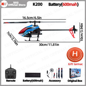XKS WLtoys K200 RC Helicopter 2.4Ghz 4CH 6-Axis Gyroscope Fixed Height Single Blade Propeller Remote Control Toy Gift for Kids