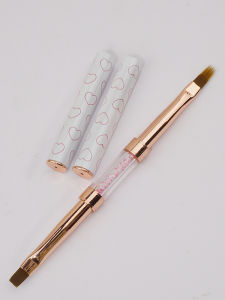 Double-Ended Nail Art Pen Flat Head Extension Brush Gel Pen Sawtooth Lace Gradient Pen Dual-Purpose Beauty Tool for Any Skin Type