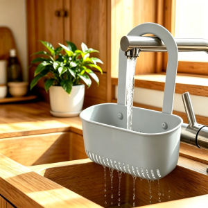 Multi-Functional Draining Basket Thickened and Durable Easy to Disassemble No-Drill Sink Filter Rack Use for Kitchen Bathroom