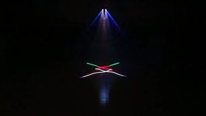 READY E&Q Lampu Disco laser sensor suara musik sorot panggung LED RGB DMX 60W Double Head EQ-60W