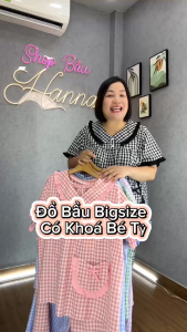 [HANNA] (70kg - 100kg) Đồ Bộ Bầu Và Sau Sinh Dài Có Khóa Bé Ty Thấm Mồ Hôi Form Dễ Mặc Siêu Mát