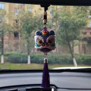Car Lion Lion Head Chinese Fad Car Symbol Ping An Fu Restoration Rearview Mirror Hangings Dragon Boat Festival Blessing Pendant Tassel