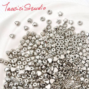 Affordable Handmade Irregular Spacer Beads Silver Heart Star Necklace Bracelet DIY Materials Craft Supplies Fashion Jewelry