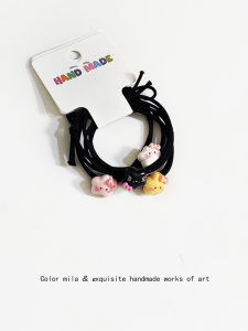 Cute Cartoon Cat Hair Ties Set for Girls Students High Ponytail Hair Bands Childrens Hair Accessories  out Fashion