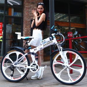 Jiashi Qi Foldable Mountain Bike 21/24/27 Variable Speed Integrated Wheel Adult Male and Female Student Bicycle