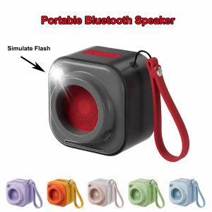 Creative Camera Shape Bluetooth Speaker 5W Powerful Wireless Portable Speakers with Lanyard 360° Surround Sound HiFi Sound Box