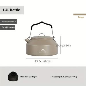 Mountainhiker Portable Camping Kettle Aluminum Coffee and Tea Kettle with Oxide Coating and Anti-Scalding Rubber Handle