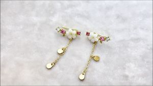 Frangipani Flower Clipped Drop Earring - Fesoles Garden