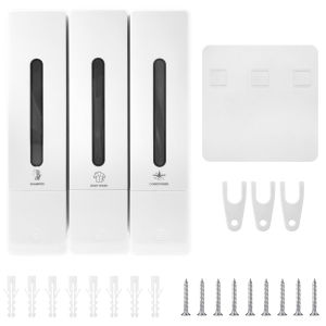 เครื่องจ่ายแชมพูสําหรับห้องอาบน้ําฝักบัวติดผนัง เครื่องจ่ายแชมพูติดผนัง เครื่องจ่ายสบู่เหลวแบบรีฟิลขวด