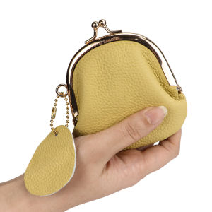 Royal Bagger Mini Coin Purses for Women Genuine Cow Leather Small Clip Pouch Fashion Clutch Lipstick Bag Key Bags 1501