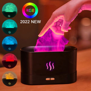 Flame Air humidifier with essential oil air purifier diffuser Ultrasonic Aromatherapy Air Purify 7 color flame Large capacity Intelligent power off humidifier 火焰加湿器大雾香薰机