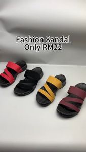 Kasut Kiri Kanan Sandal Suede Block Mid Sandal