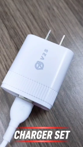 V2S B02 3.1A Mobile Wall Charger Quick Charge Cable & Adapter Fast Charger Set