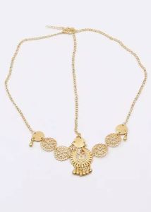 Gold Tassel Princess Ethnic Womens Ear Cuff Retro Court Style Hair Accessories Forehead Chain Eyebrow Heart Pendant