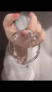 *READY STOCK AT MALAYSIA*Fashion New Stacking Bracelet Wrist Accessories Imitation Pearl Fishtail Bracelet For Women High-end Adjustable Non-fading Couple Bracelet Gelang