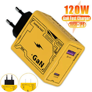 120W gan Bộ sạc kép loại USB C chargesr sạc siêu nhanh EU/US/Bộ chuyển đổi phích cắm UK cho Iphone 15 Samsung Huawei Xiaomi OPPO