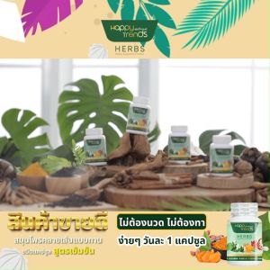 (1 กระปุก) Happy Trends Herbs แฮปปี้เทรนด์ เฮิร์บ อาหารเสริมบำรุงกระดูก ช่วยคลายเส้น สกัดจากสมุนไพร ขนาด 30 แคปซูล