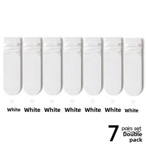 Miiow | Womens Mid-Calf Long Velvet Cotton Socks Anti-Odor Breathable No-Cuff Antibacterial White Pure Color Pack Of 7