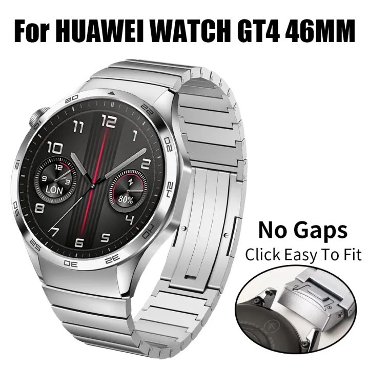 No Gaps Stainless Steel Metal Strap For HUAWEI WATCH GT 4 46mm GT4