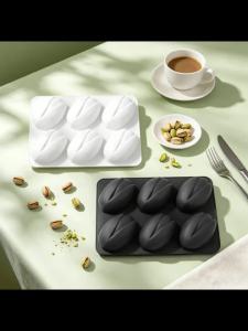 1/4/6-Cell Pistachios Design Food Grade Silicone Chocolate Mold Mousse Cake Mould Kitchen Dessert Baking Tools DIY Soap Mold