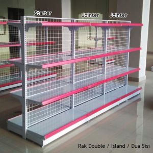 Rak Display Toko Minimarket Supermarket Double Starting & Jointing Serbaguna Termurah