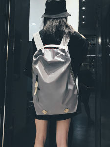 กระเป๋าเป้เดินทางแฟชั่นสําหรับผู้หญิงและผู้ชายที่มีความจุใหญ่ น้ําหนักเบา ผ้าไนลอนกันน้ําพร้อมซิปปิด