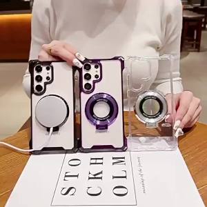 Crossbody Lanyard Clear Ring Magnetic Phone Case for IPhone 16 15 14 Plus 13 12 11 Pro Max X XS XR 7 8 Plus Shockproof Cover
