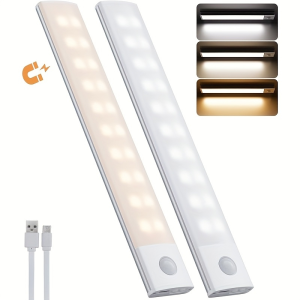 2Pc Cabinet Light USB Rechargeable Motion Sensor Ultra-thin Night Light  For Home Corridor Stairs Kitchen Bedroom Wardrobe Indoo