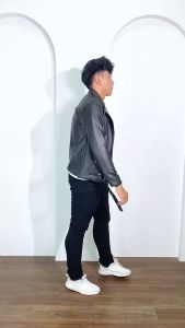 Jaket Kulit Ramones Colar Double Kragh A480