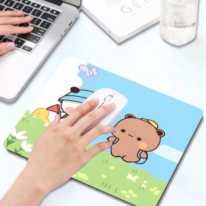 KULECHAOWAN | Bear Cartoon Kawaii D-Dudu B-Bubu Non-slip Lockedge Speed Version Game Computer Keyboard Office Table Mats Deskpad Home Decor