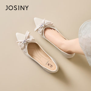 Josiny | French Style Pointed Toe Low-Cut Heel Lift Single Shoes