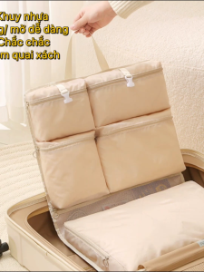 Túi xách du lịch nghỉ mát đa năng 6 ngăn cỡ lớn đựng nhiều quần áo đồ cá nhân dày dặn chống nước rẻ màu trơn đẹp cho nữ