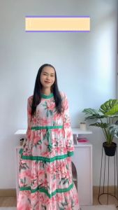 [Basica Moda] 43310 Dress Gamis Wanita Magnolia Maxi Import Muslim Sifon