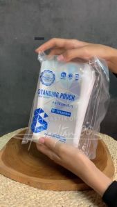 (50 Lembar) Standing Pouch 50gram - Standing Pouch Bening . Kemasan Cemilan . Klip Berdiri 50gr