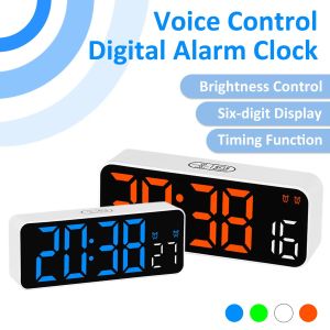 USB Powered Digital Alarm Clock Date Display Timing Function Brightness Adjustment Two Sets of alarms 12/24H Snooze LED Clock