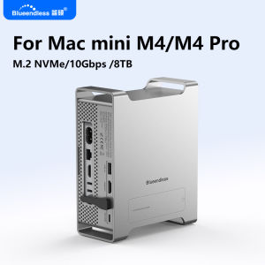 Blueendless | Blueendless SSD Docking for 2024 MAC Mini M4/M4 Pro Stand with M.2 NVMe SSD Enclosure 4K/60HZ HDMI-Com SD4.0 TF4.0 10Gbps C HUB