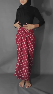 Gratis Gesper/Ring Rok Lilit Instan Jumputan/Rok Lilit Jumputan Maroon Tradisional Modern Elegan