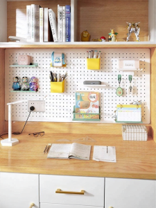 YIBANQI | Children Friendly Magnetic Metal Wall Storage Board Hole Panels No Drilling