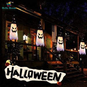 Ma Halloween LED màu đồ treo trang trí đèn dây với mũ phù thủy ngoài trời Vườn cây trang trí Halloween