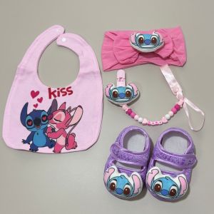 Disney | Baby bib with cute design baby soothing pacifier holder baby shoes newborn headband baby feeding supplies newborn gift set