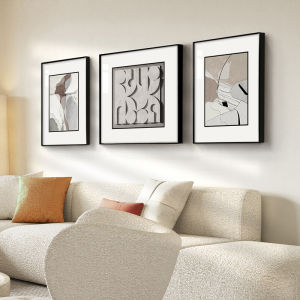 YASISHA | Black White Gray Geometric Abstract Wall Art