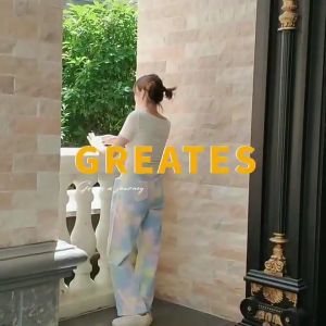 Tie-dye wide-leg jeans women loose summer thin high waist slim design sense straight tube color floor pants trend