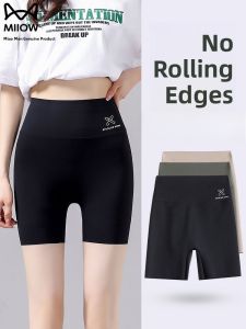 MiiOW | Ice Silk Safety Shorts Womens Summer Thin Shark Pants Yoga Shorts Bottoming Ice Silk Thin Yoga Shorts Safe Walk Light Proof