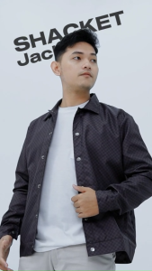 BROGUY Shacket Jacket Modern Print Snap Button Fit Stylish