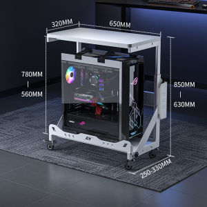 Adjustable Gaming Desk with Host Stand and Monitor Arm