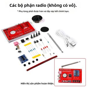 Aideepen | Bộ Dụng Cụ Điện Tử Đài FM DIY 87-108 MHz IC Có Thể Điều Chỉnh RDA5807 Màn Hình LED 3W Loa Dự Án Hàn Nguồn Kép Dành Cho Những Người Đam Mê Điện Tử